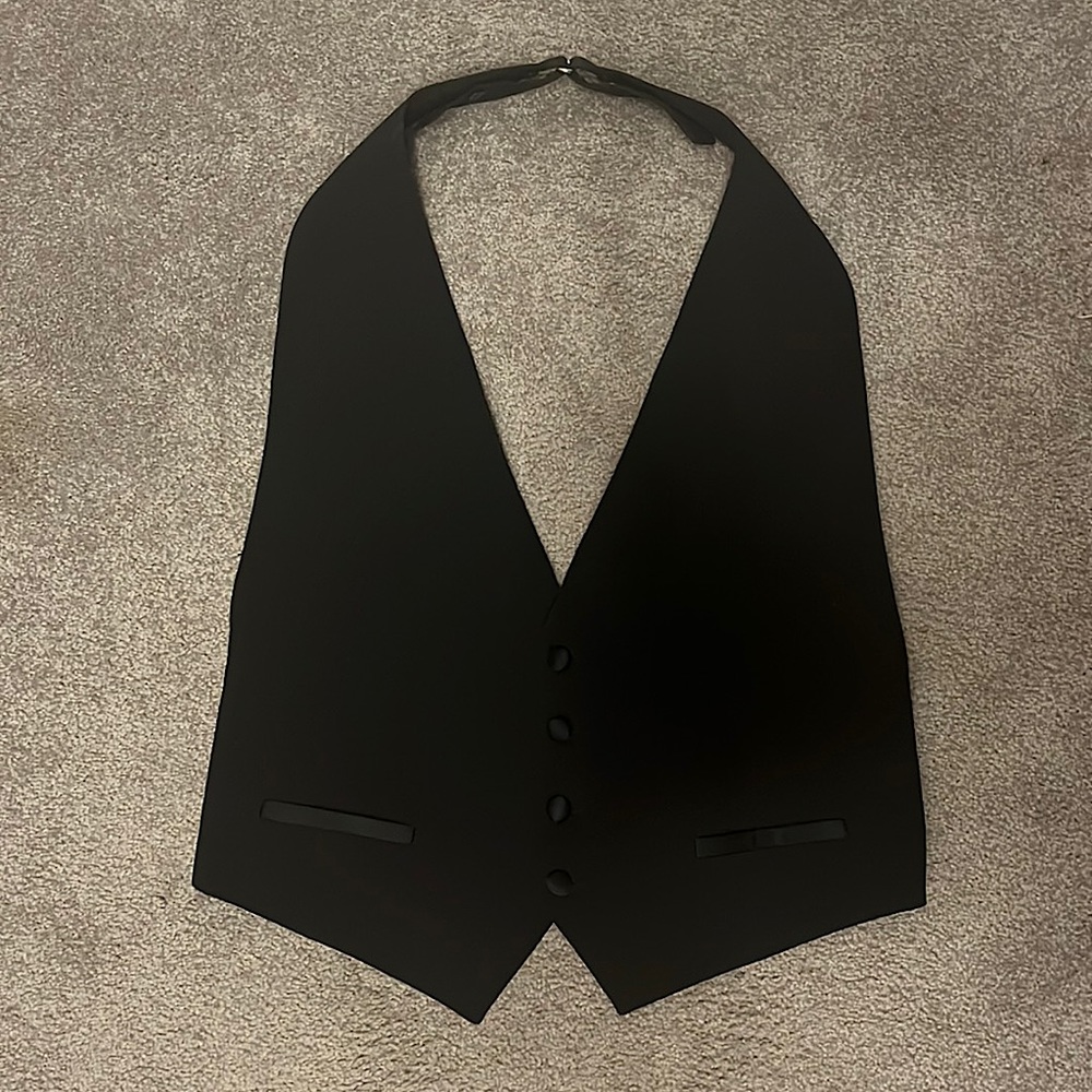 Mens black size L tuxedo vest